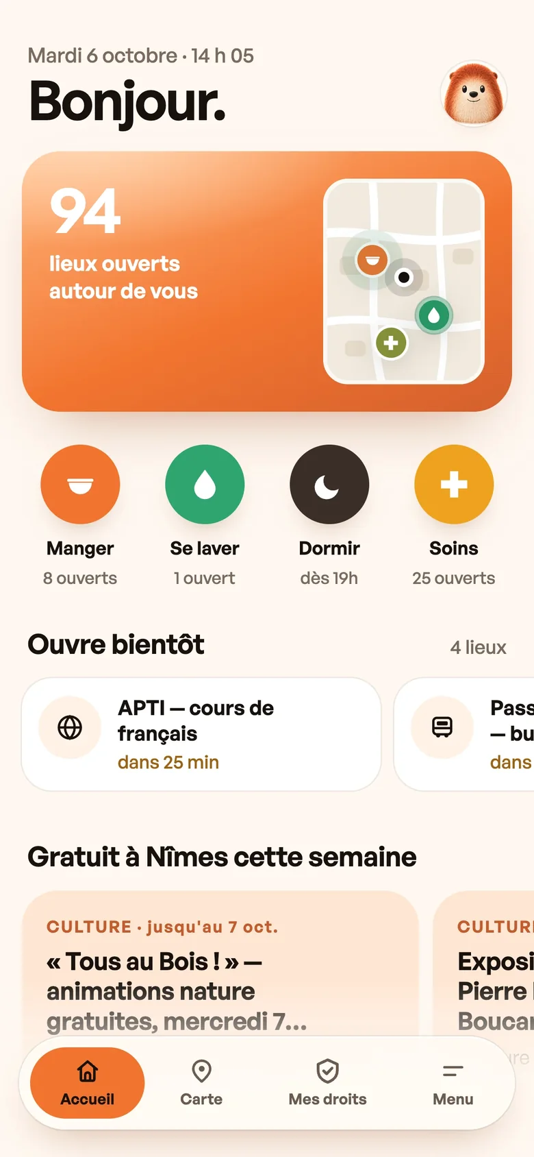 L'accueil de l'application Mano : le nombre de lieux ouverts, les besoins, ce qui ouvre bientôt